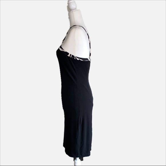 Cache Cross Front Bodycon Dress with Zebra Print Trim - Picture 3 of 6